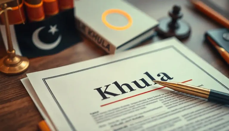 Khula procedure in Pakistan legal document with Pakistani flag and court stamp